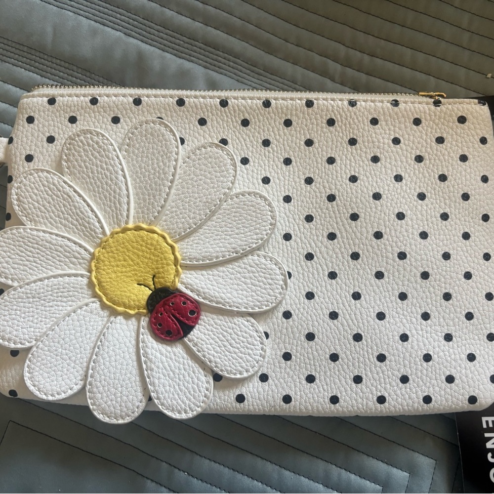 Black and White Polka Dot Clutch/ wrislet